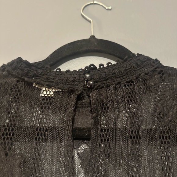 Ultra Pink black lace long sleeve shirt blouse size XL - Picture 8 of 8